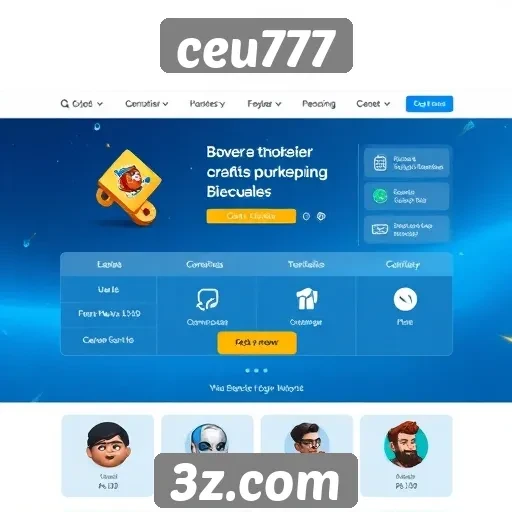 Navegação e interface do site ceu777
